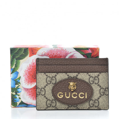 Gucci GG Supreme Monogram Neo Vintage Card Holder Beige Crop New Acero 6 of 6