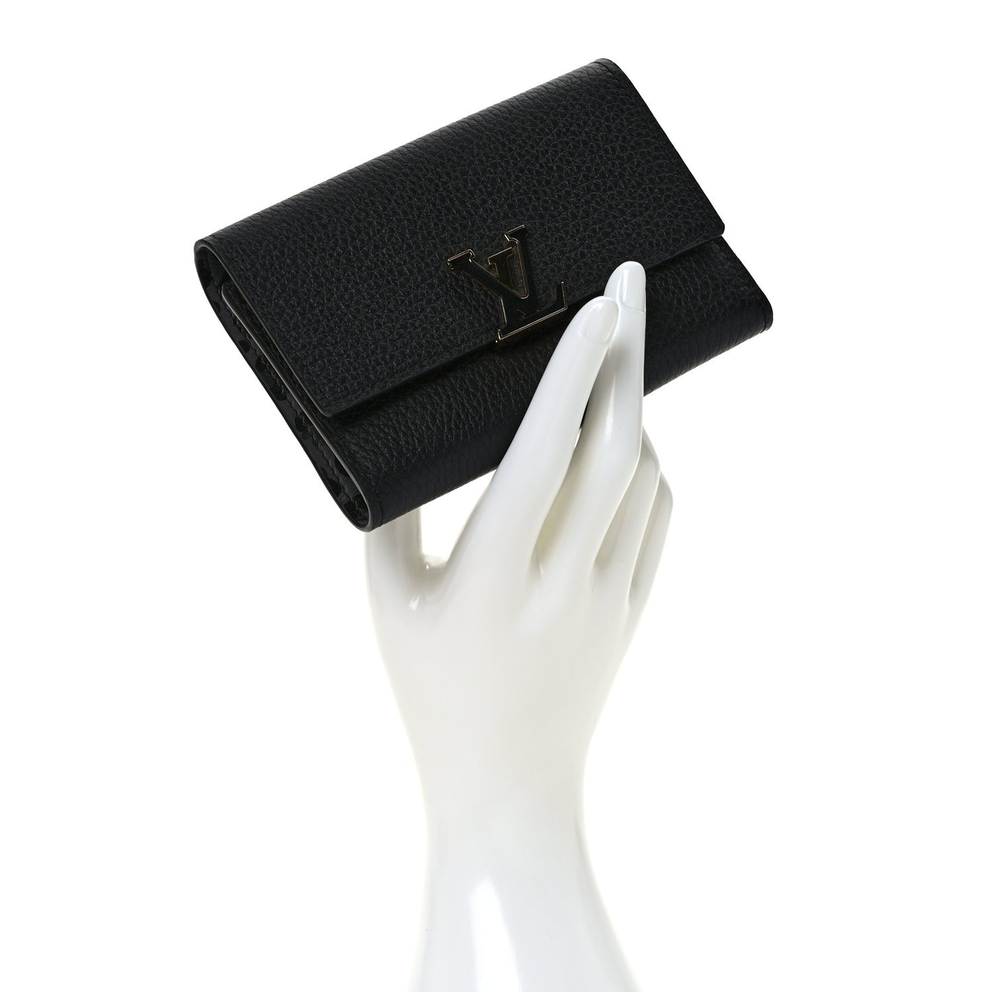 Taurillon Capucines Compact Wallet Black