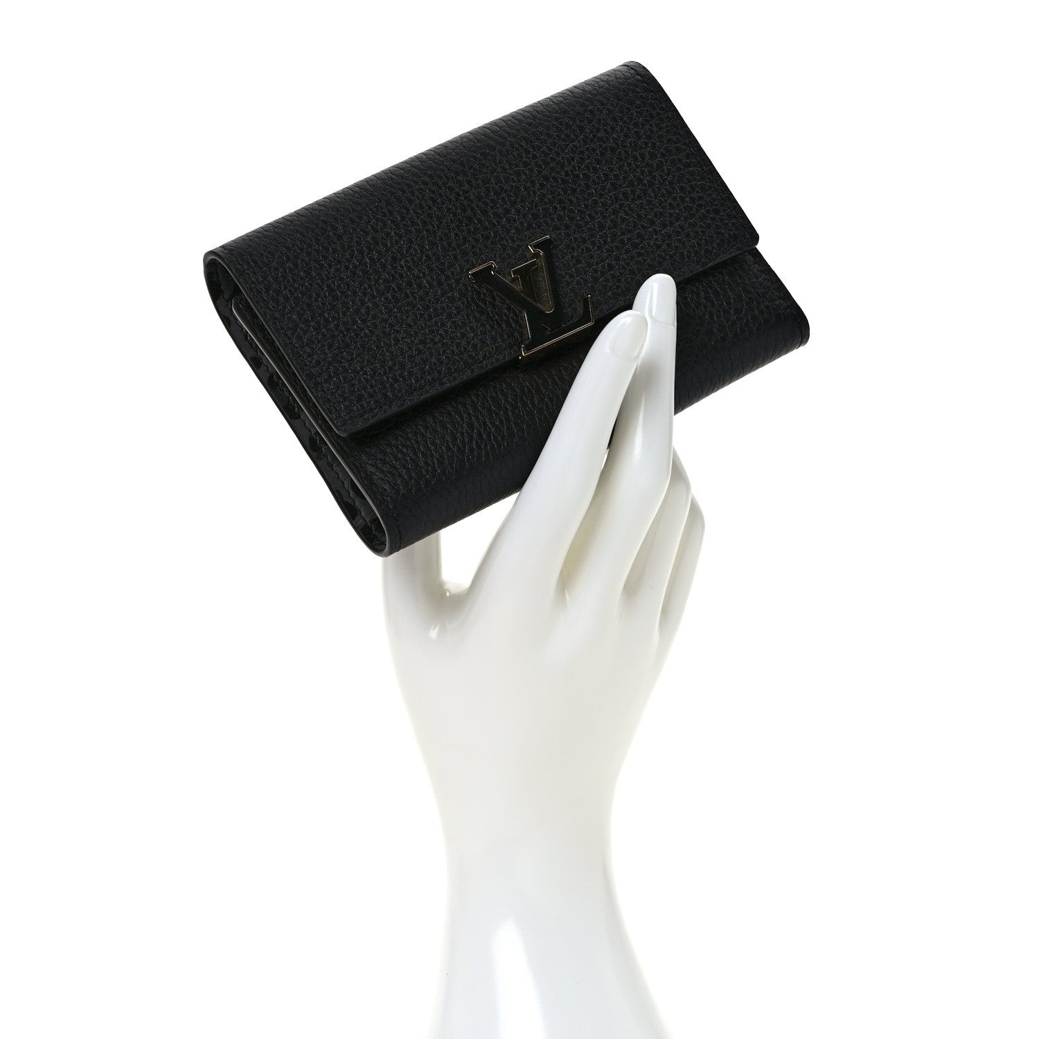 Louis Vuitton Taurillon Capucines Compact Wallet Black 2 of 7