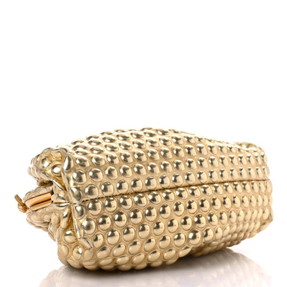 Bottega Veneta Metallic Fabric Bubble Wrap The Mini Pouch Gold 3 of 8