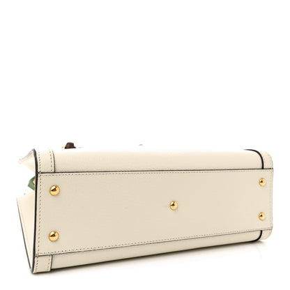 Gucci Textured Dollar Calfskin Web Small Diana Tote Bag Mystic White 4 of 11