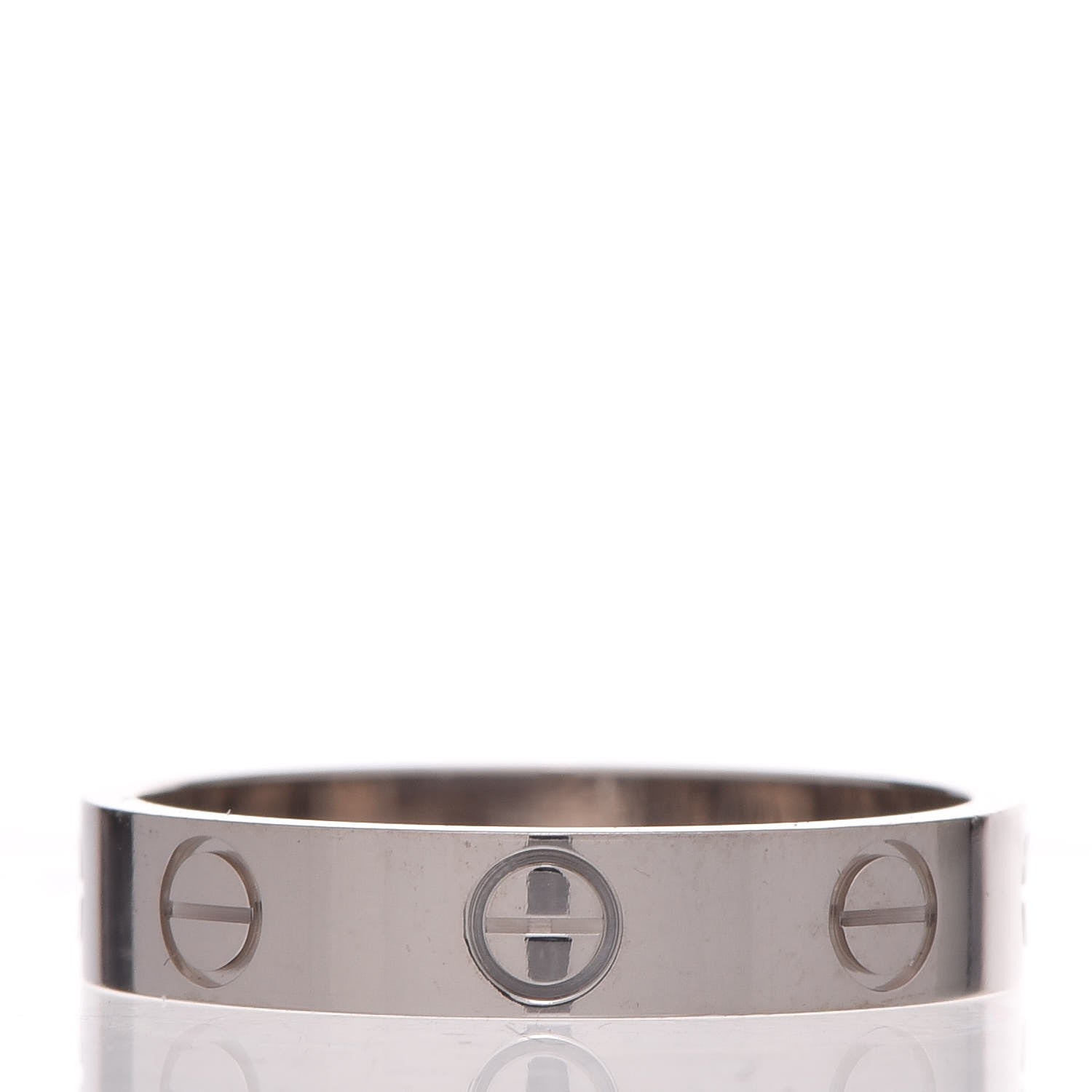 Cartier 18K White Gold 3.5mm LOVE Wedding Band Ring 51 5.75 3 of 4