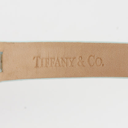 Tiffany 18K White Gold Satin Diamond Bezel 20mm Cocktail Quartz Watch Aqua 5 of 9