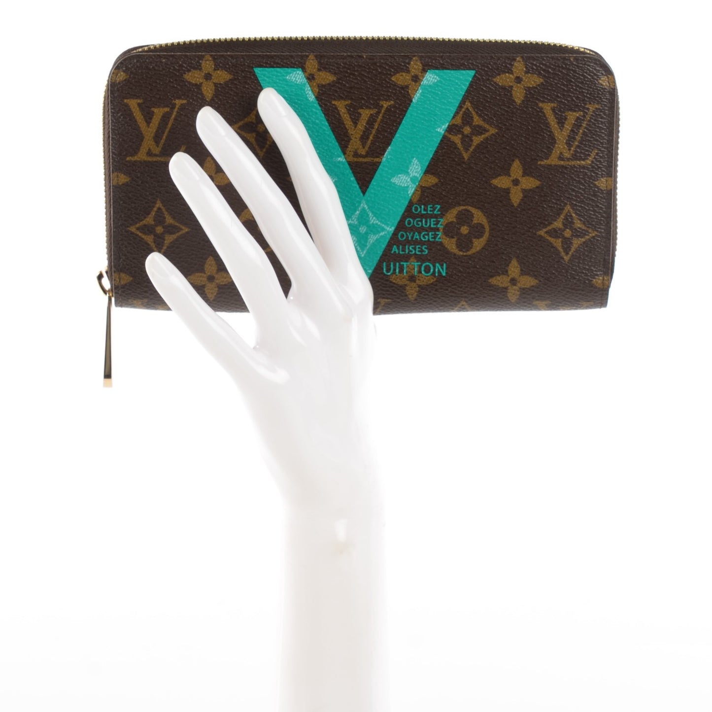 Monogram V Zippy Wallet Turquoise