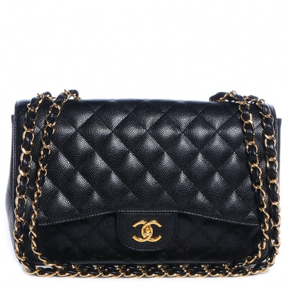 Chanel Caviar Jumbo Single Flap Black 1 of 8