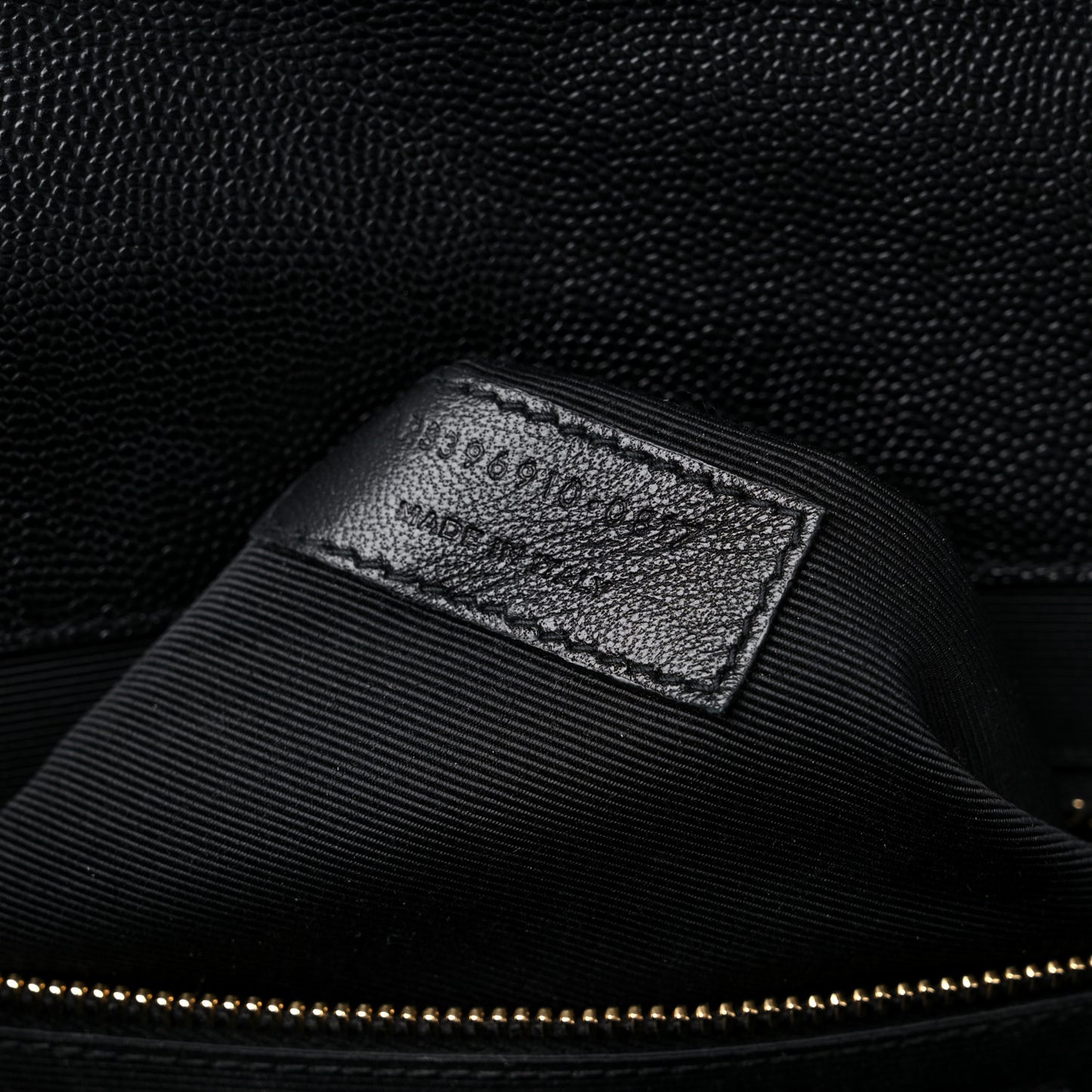 Grain De Poudre Matelasse Chevron Large Monogram Satchel Black