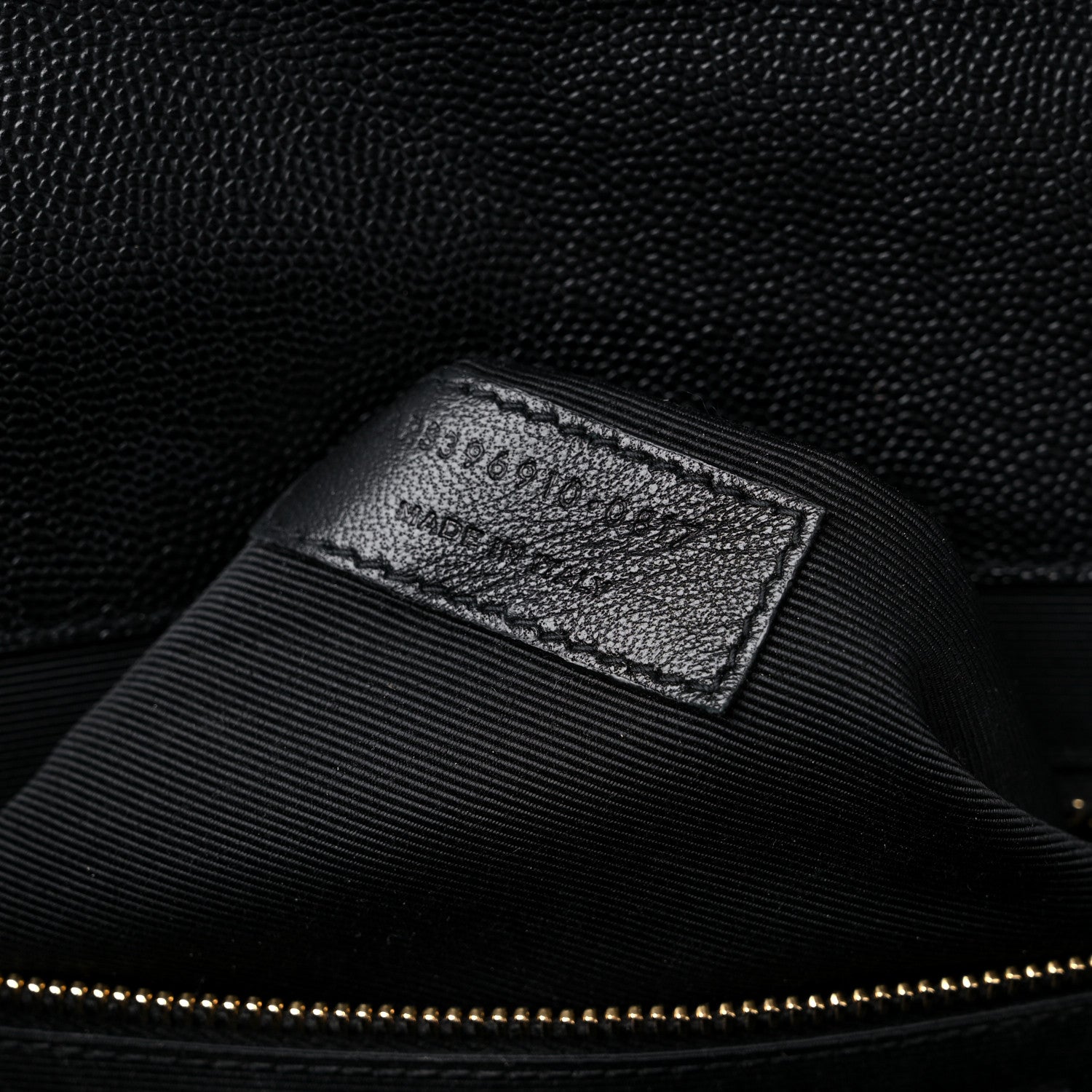 Saint Laurent Grain De Poudre Matelasse Chevron Large Monogram Satchel Black 8 of 11