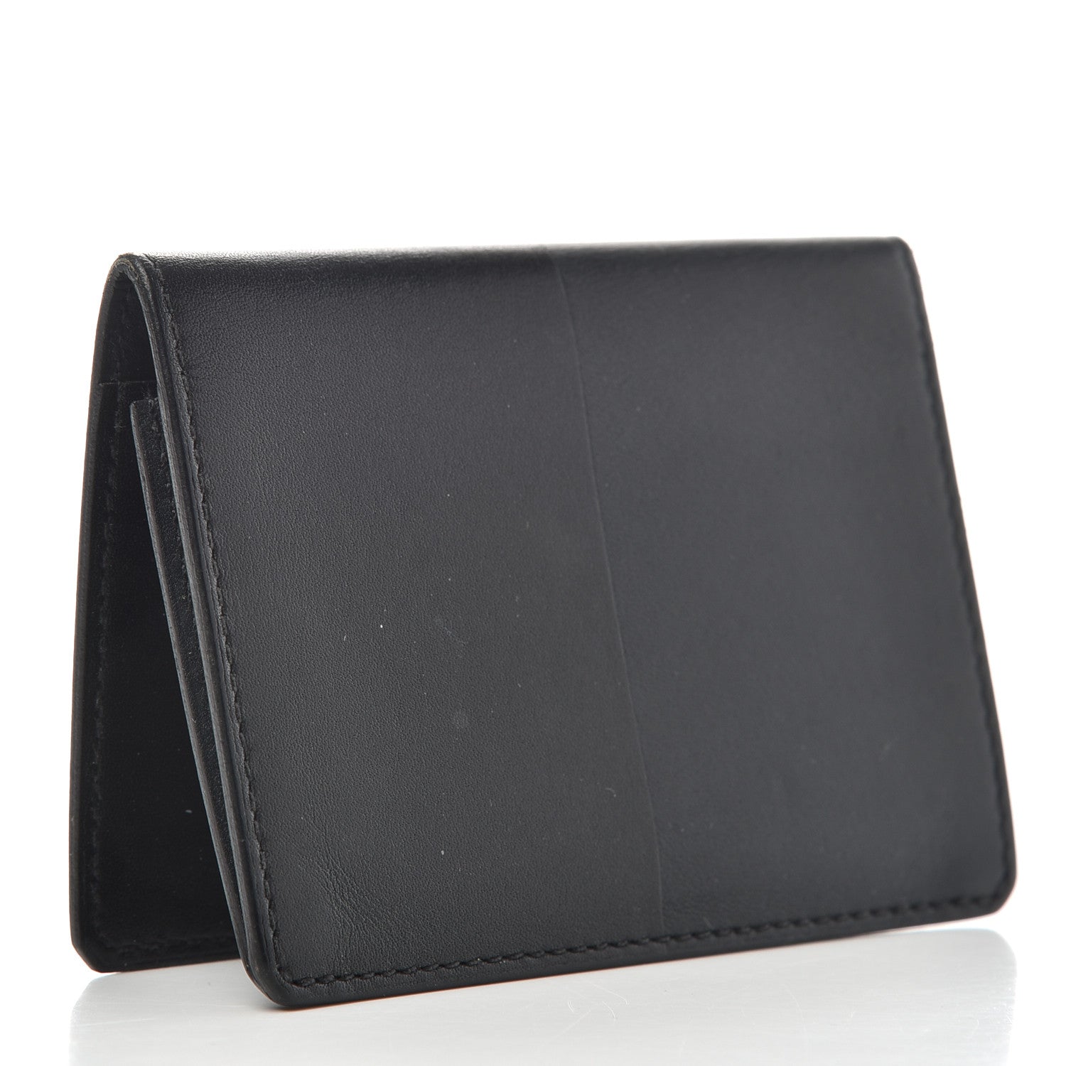 Hermes Veau Sombrero Tadelakt Mini Manhattan Wallet Black Bleu Obscur 3 of 6