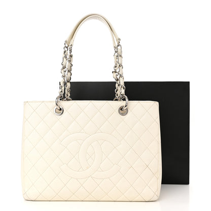 Chanel Caviar Quilted Grand Shopping Tote GST White 19 of 19