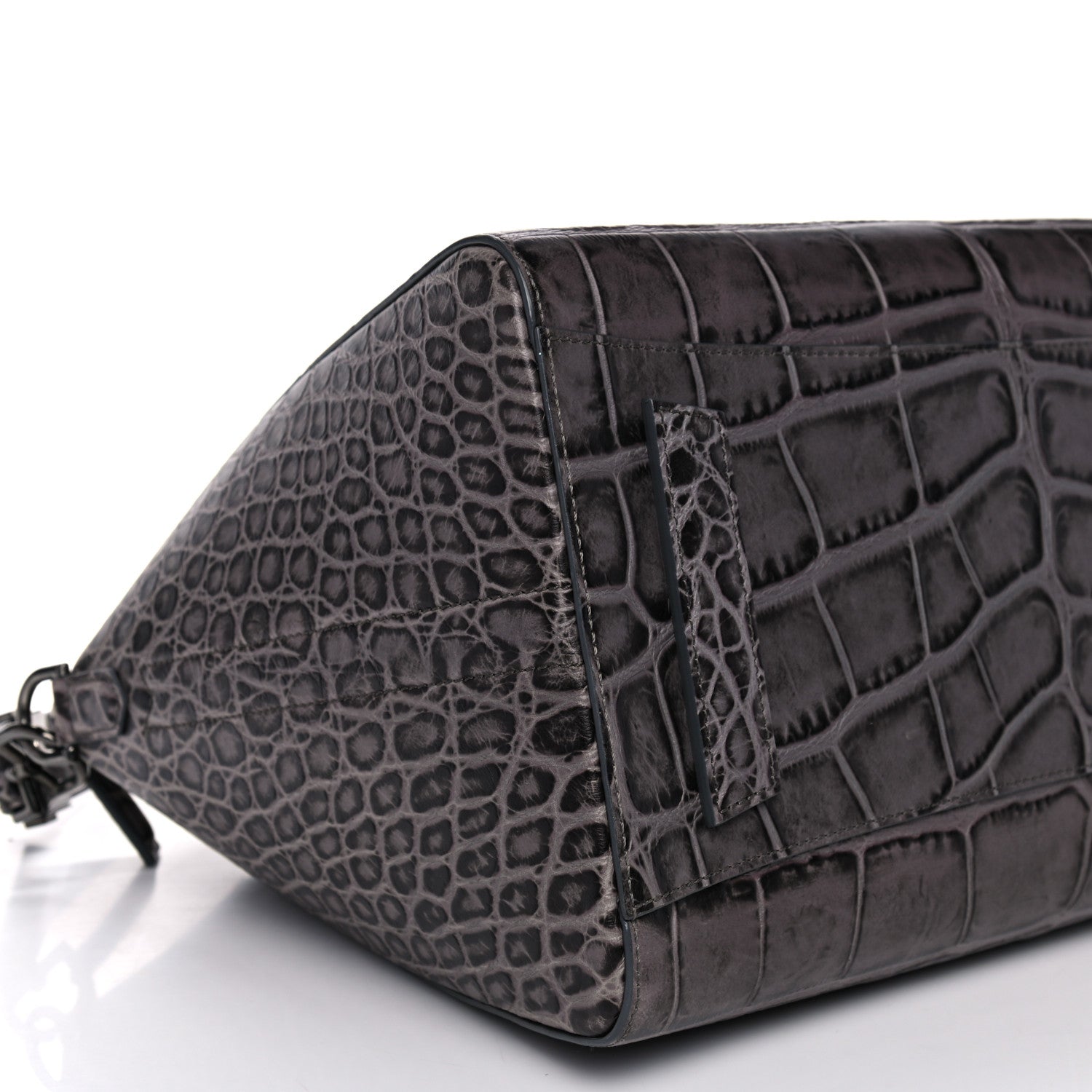 Givenchy Calfskin Crocodile Embossed 3D Stud Medium Antigona Storm Grey 9 of 11