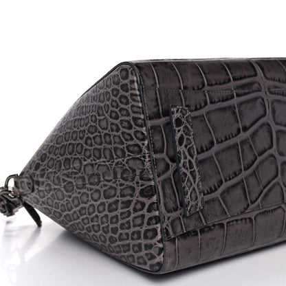 Givenchy Calfskin Crocodile Embossed 3D Stud Medium Antigona Storm Grey 9 of 11