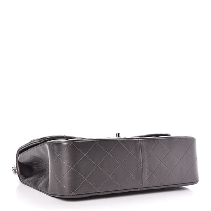 Chanel Metallic Lambskin Quilted Jumbo Single Flap Dark Grey 4 of 14