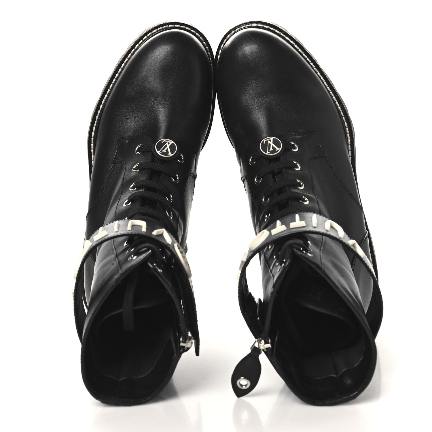 Louis Vuitton Calfskin Territory Flat Ranger Boots 40 Black 2 of 9