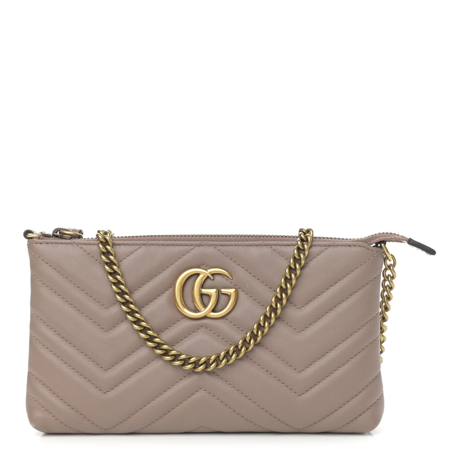 Gucci Calfskin Matelasse Mini GG Marmont Chain Bag Porcelain Rose 1 of 13