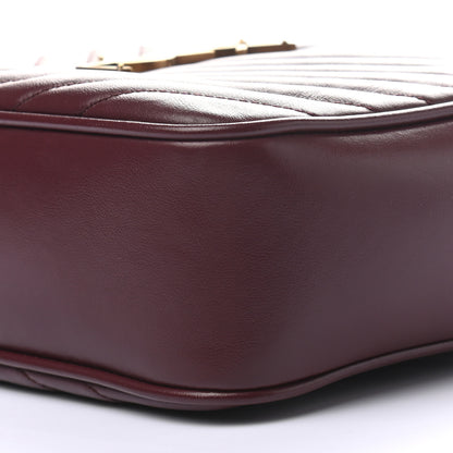 Saint Laurent Calfskin Matelasse Monogram Lou Camera Bag Dark Legion Red 9 of 9