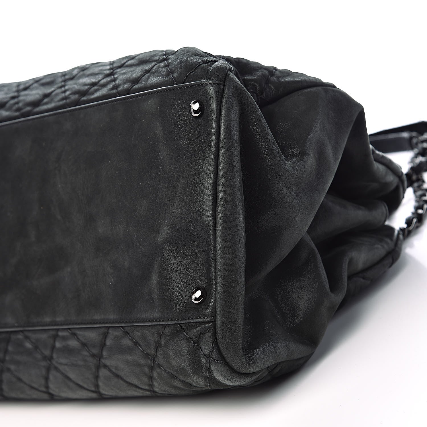 Chanel Iridescent Calfskin Extra Large Just Mademoiselle Bowling Bag Black 12 of 15