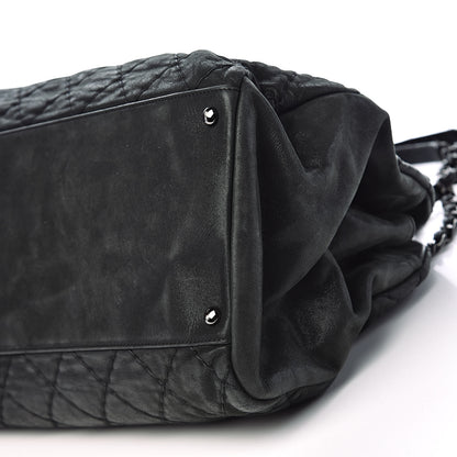Chanel Iridescent Calfskin Extra Large Just Mademoiselle Bowling Bag Black 12 of 15