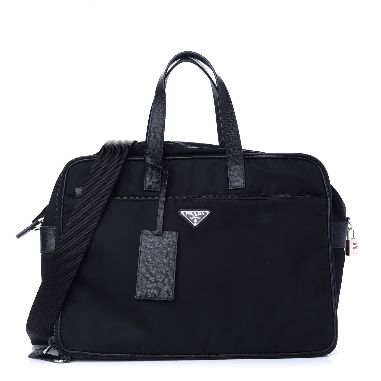 Prada Tessuto Nylon Saffiano Briefcase Black 1 of 11
