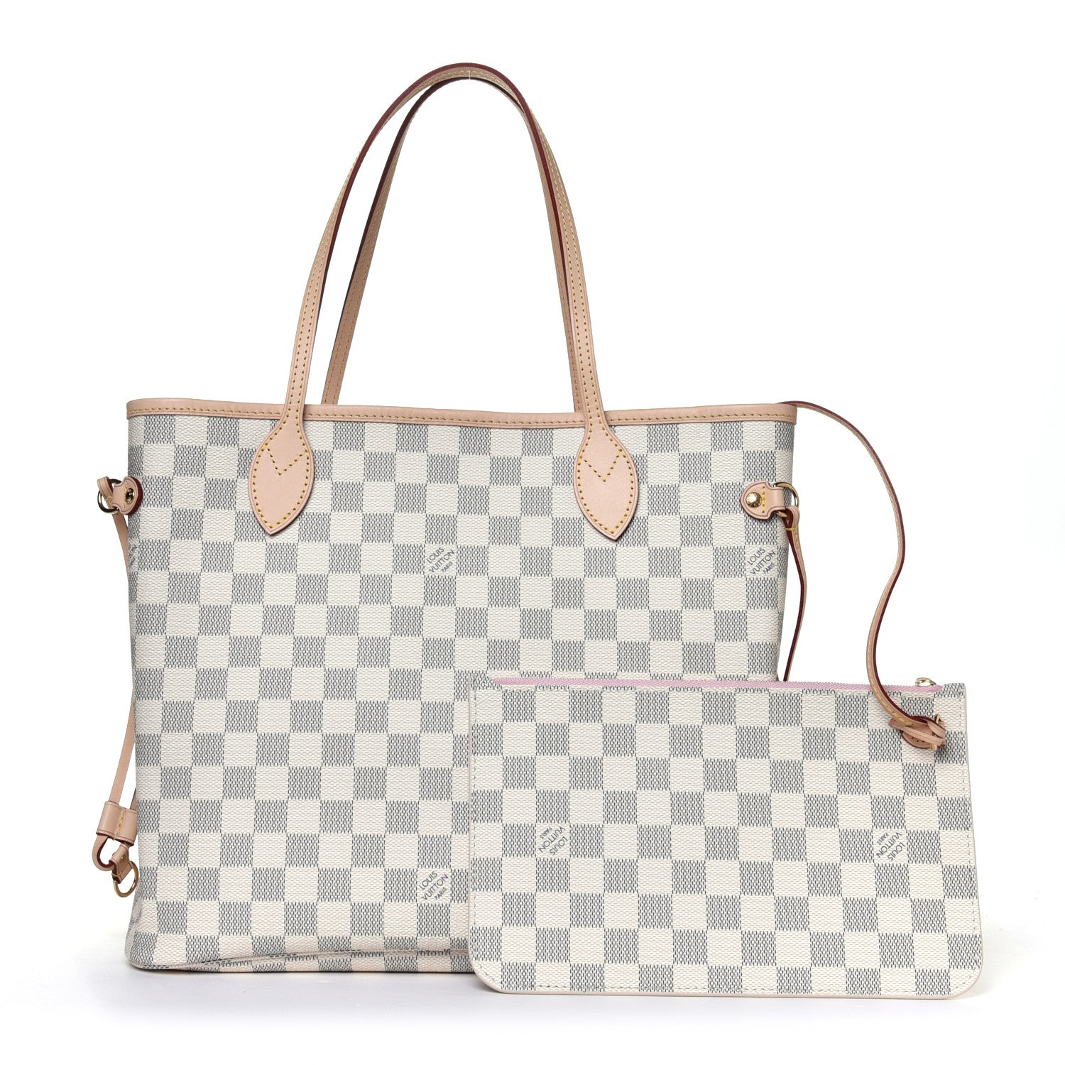 Louis Vuitton Damier Azur Neo Neverfull MM Rose Ballerine 1 of 8