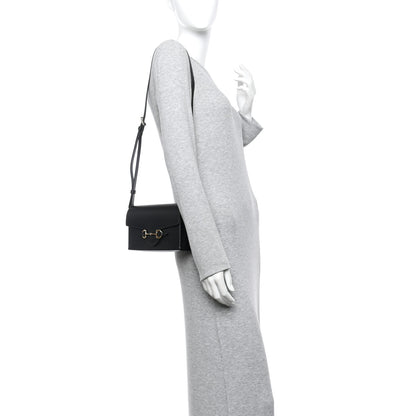 Gucci Calfskin Horsebit 1955 Shoulder Bag Black 2 of 12
