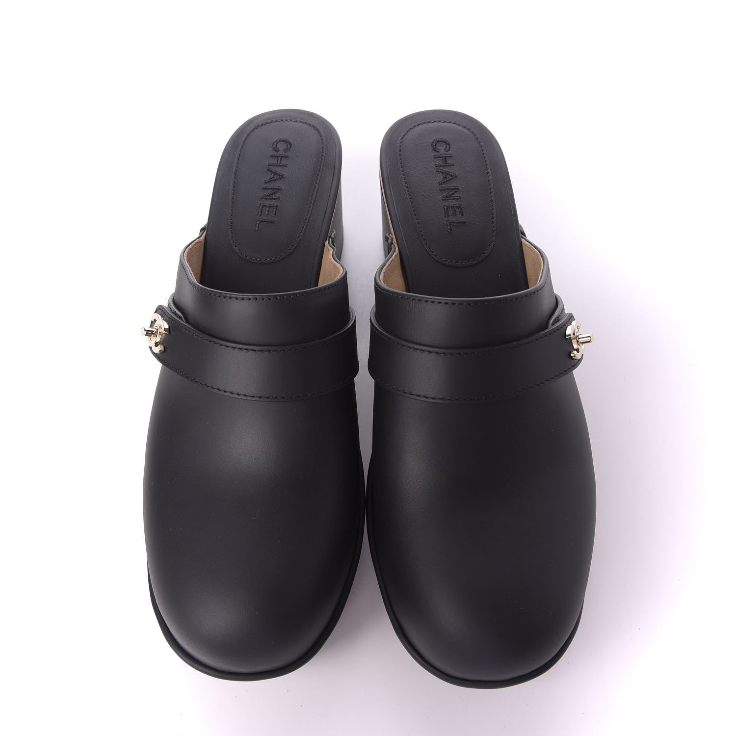 Chanel Calfskin CC Turn Lock Clogs 42 Black 5 of 8