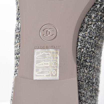 Chanel Tweed Lambskin Cap Toe Loafers 36 Grey Multicolor 6 of 9