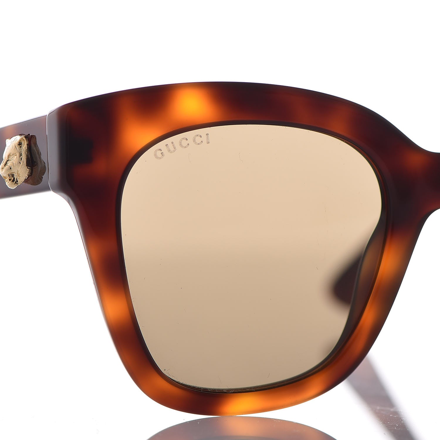 Gucci Acetate Square Frame Sunglasses GG0029S Tortoise 8 of 8