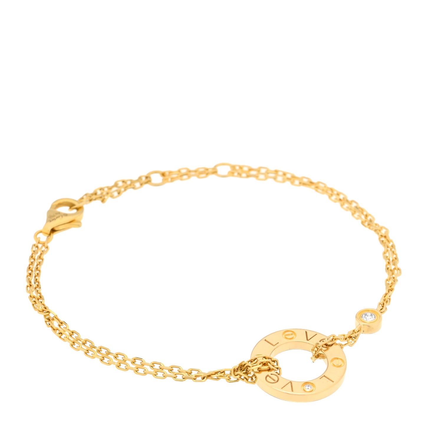 18K Yellow Gold Diamond LOVE Bracelet