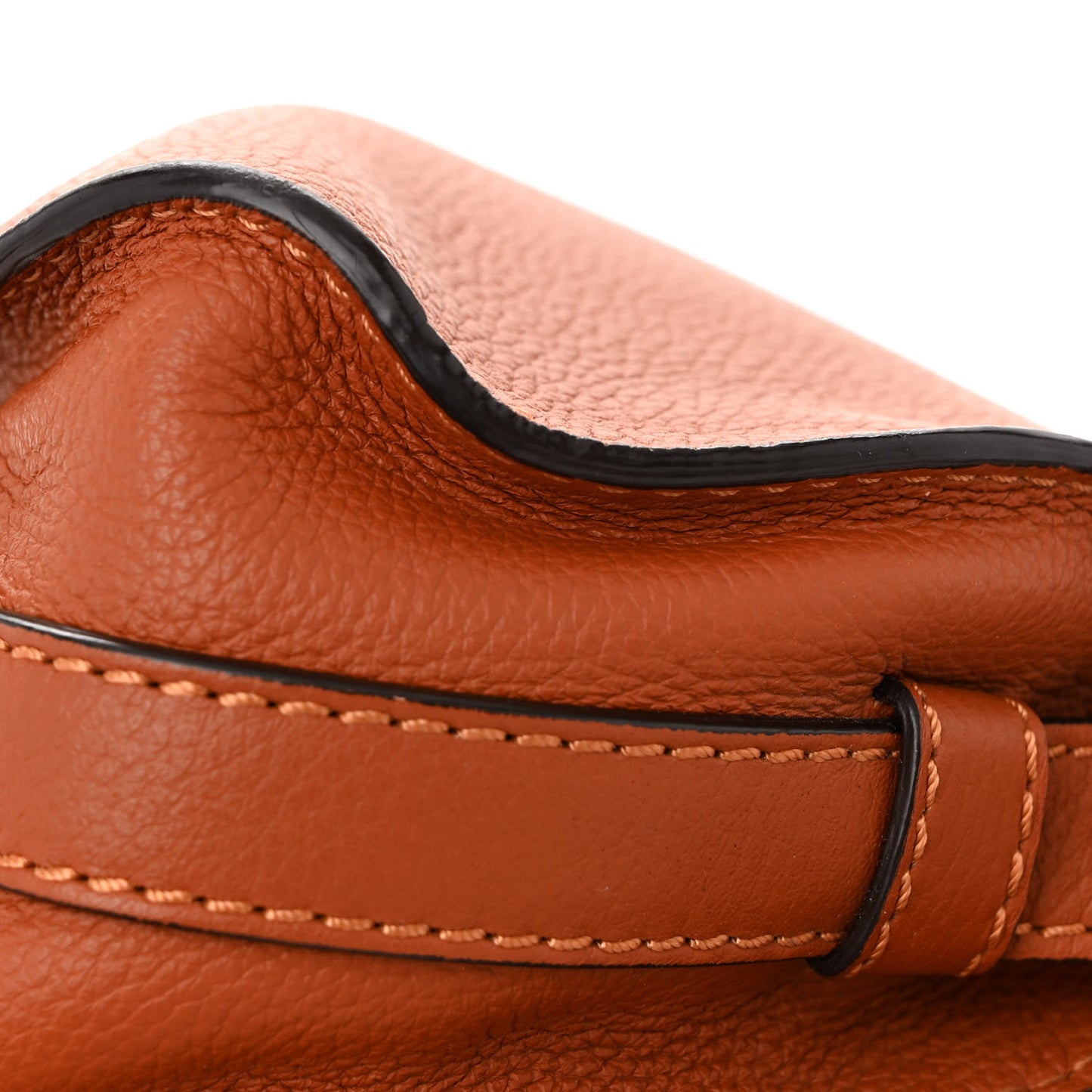 Grained Calfskin Small Marcie Saddle Bag Tan
