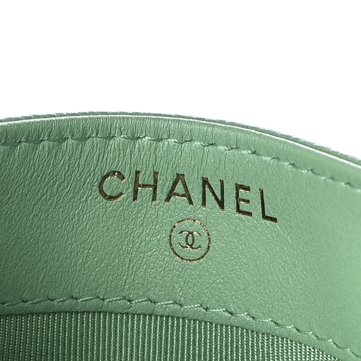 Chanel Caviar Quilted Card Holder Green 6 of 9