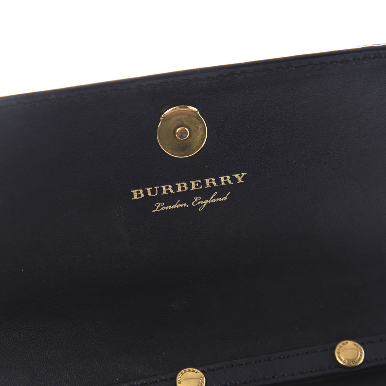 Burberry Vintage Check Henley Wallet On Chain Black 8 of 10