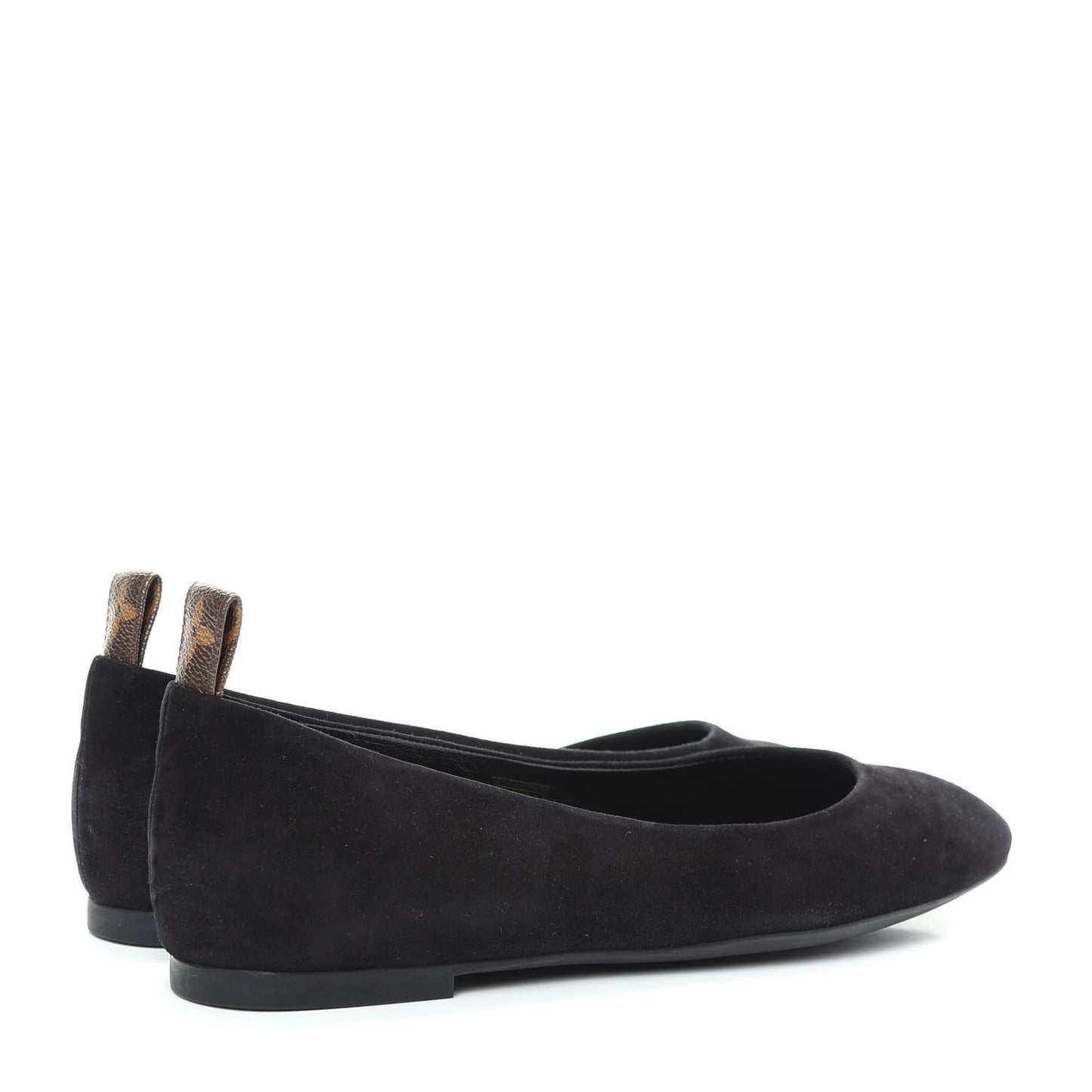 Suede Monogram Uniformes Ballet Flats 39 Black