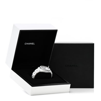 Chanel Stainless Steel Ceramic Diamond 33mm J12 Limited Edition Quartz Watch White 5 of 5