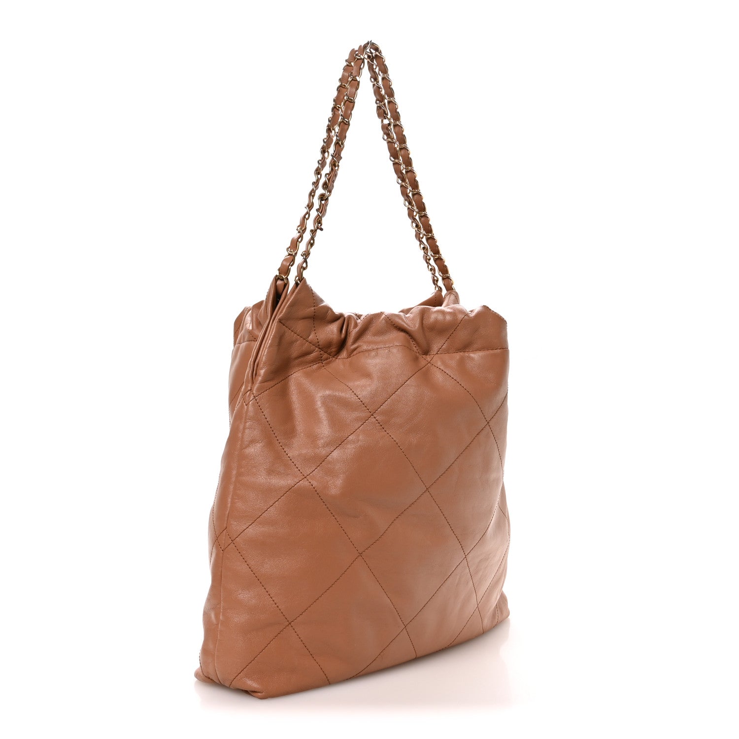 Chanel Shiny Calfskin Quilted Chanel 22 Camel 4 of 11