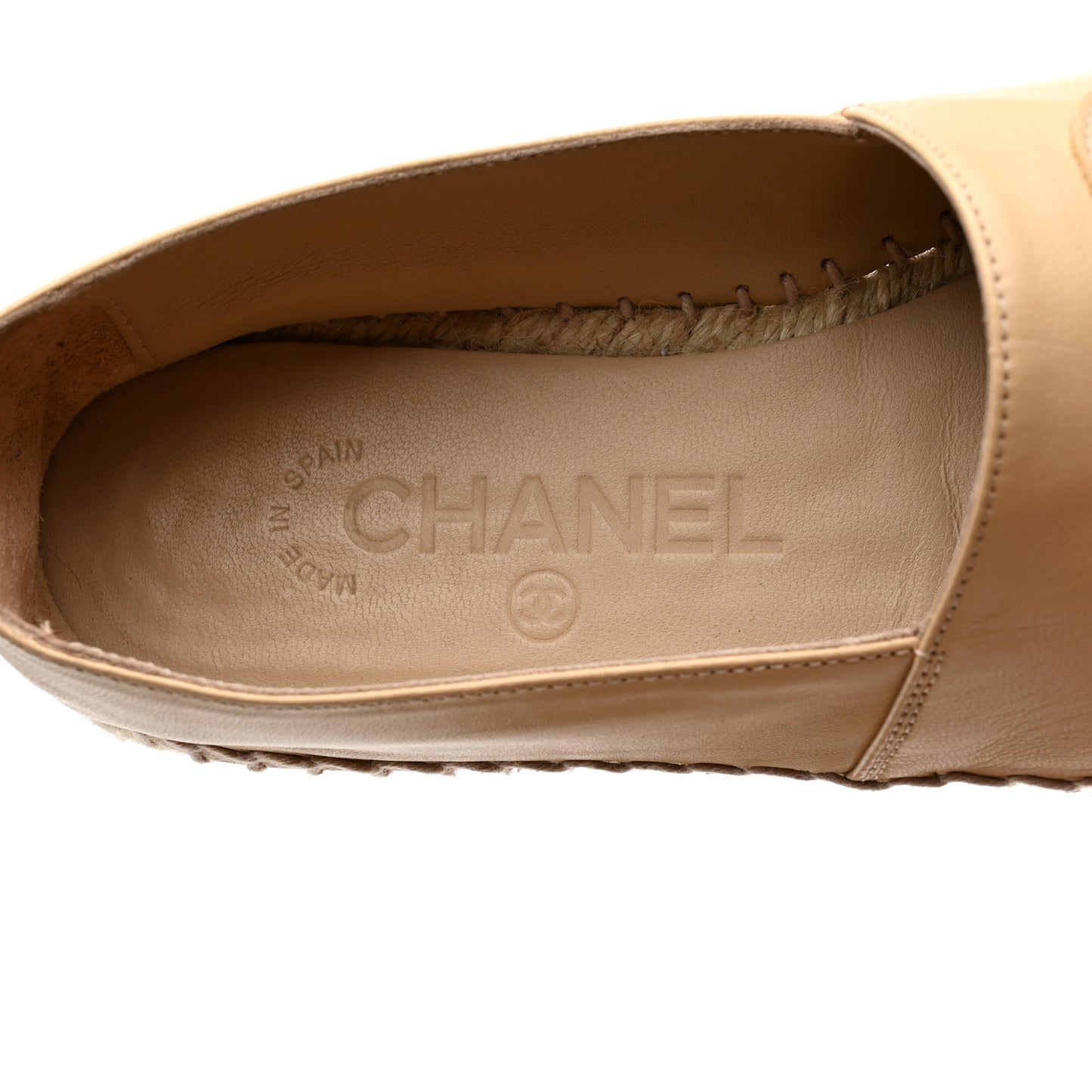 Lambskin CC Espadrilles 36 Beige Black
