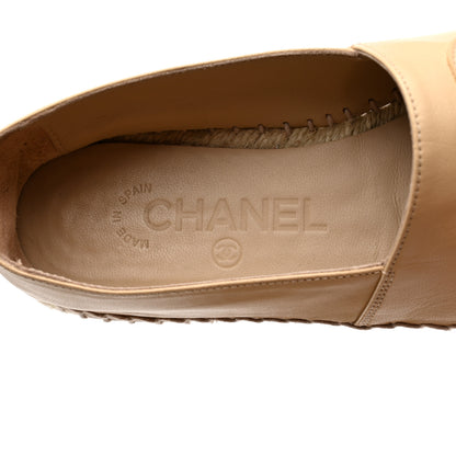 Chanel Lambskin CC Espadrilles 36 Beige Black 6 of 10