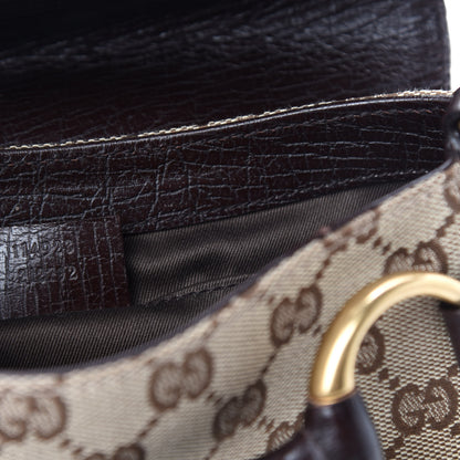Gucci Monogram Horsebit Clutch Dark Brown 9 of 10