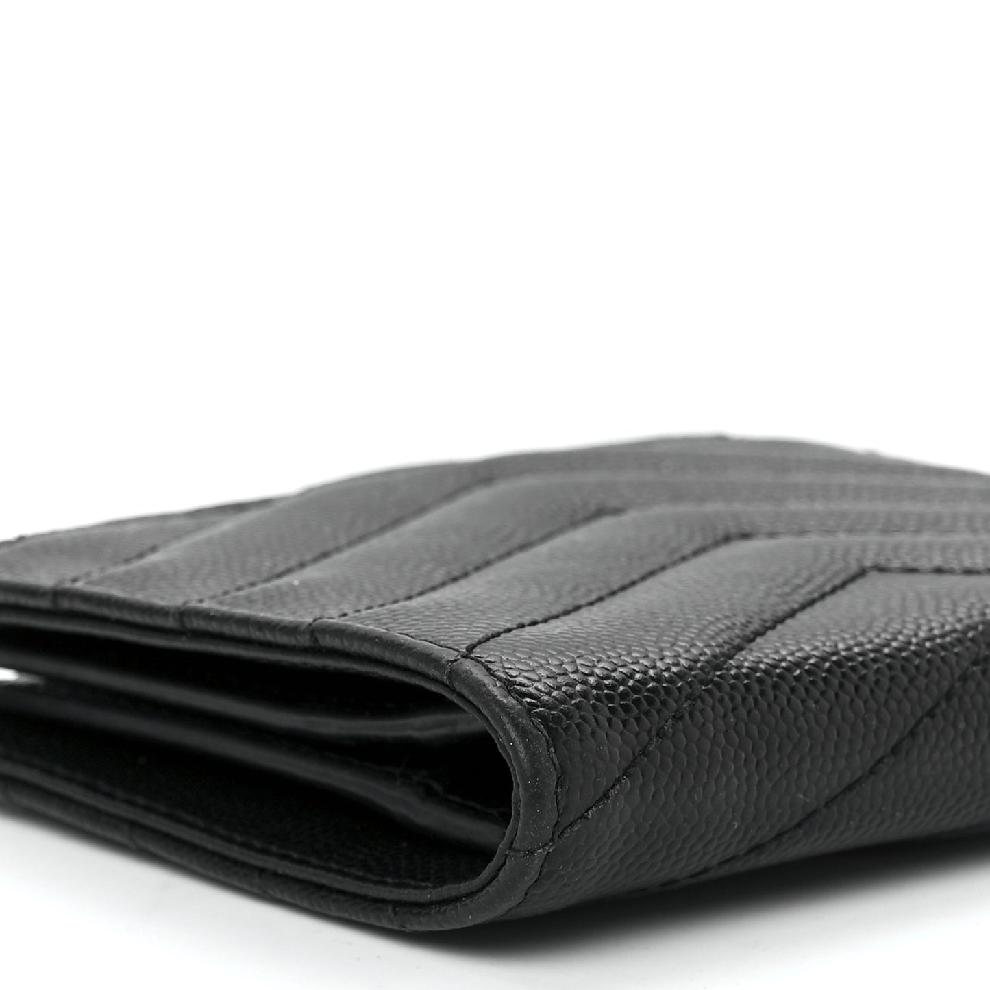 Grain De Poudre Matelasse Chevron Monogram Zipped Card Case Black