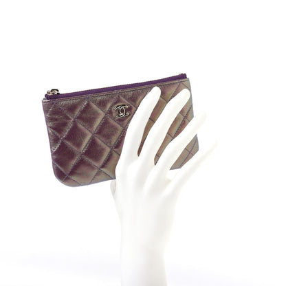 Chanel Iridescent Lambskin Quilted Small Cosmetic Case Purple 2 of 11