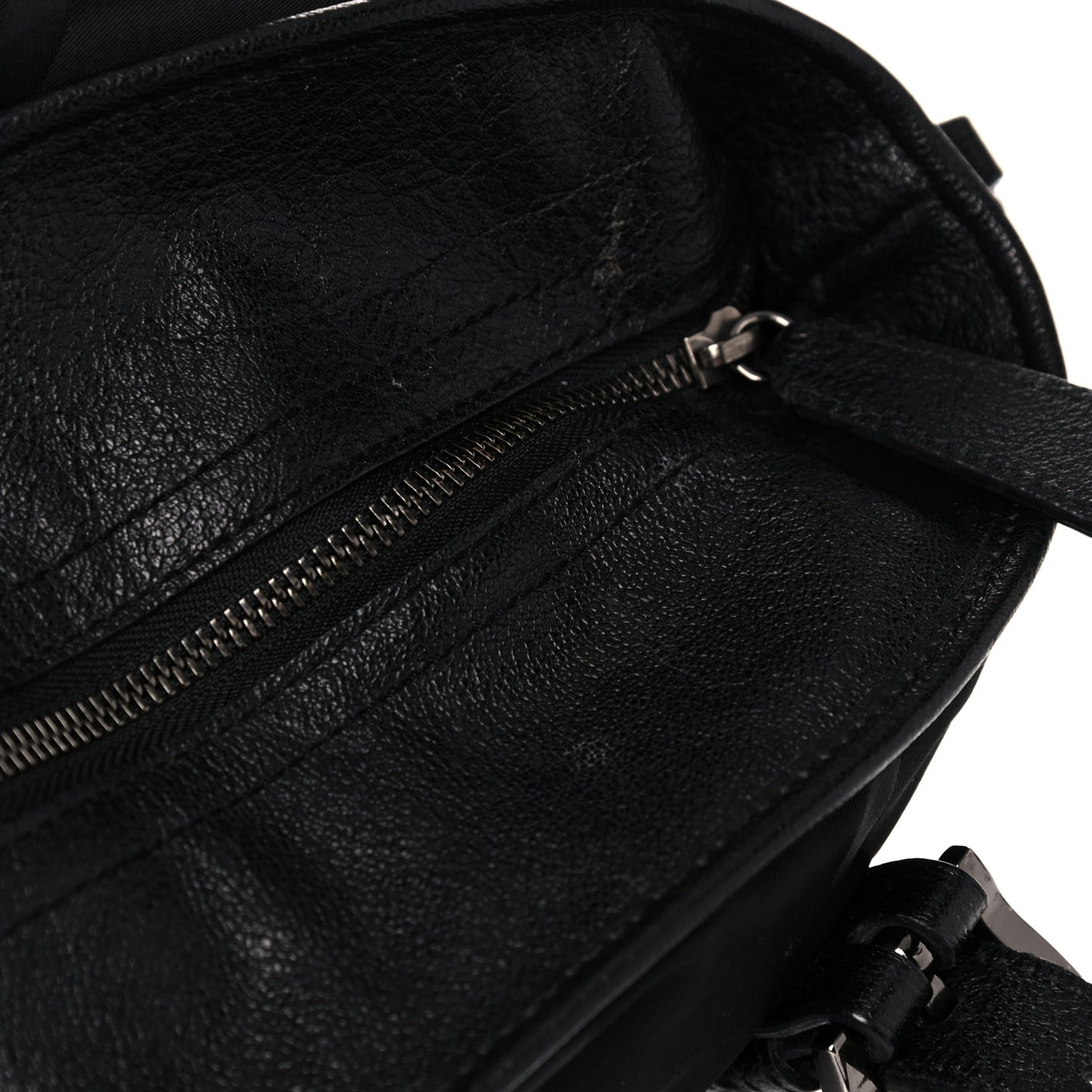 Nylon Tonal Check Drawstring Tote Black