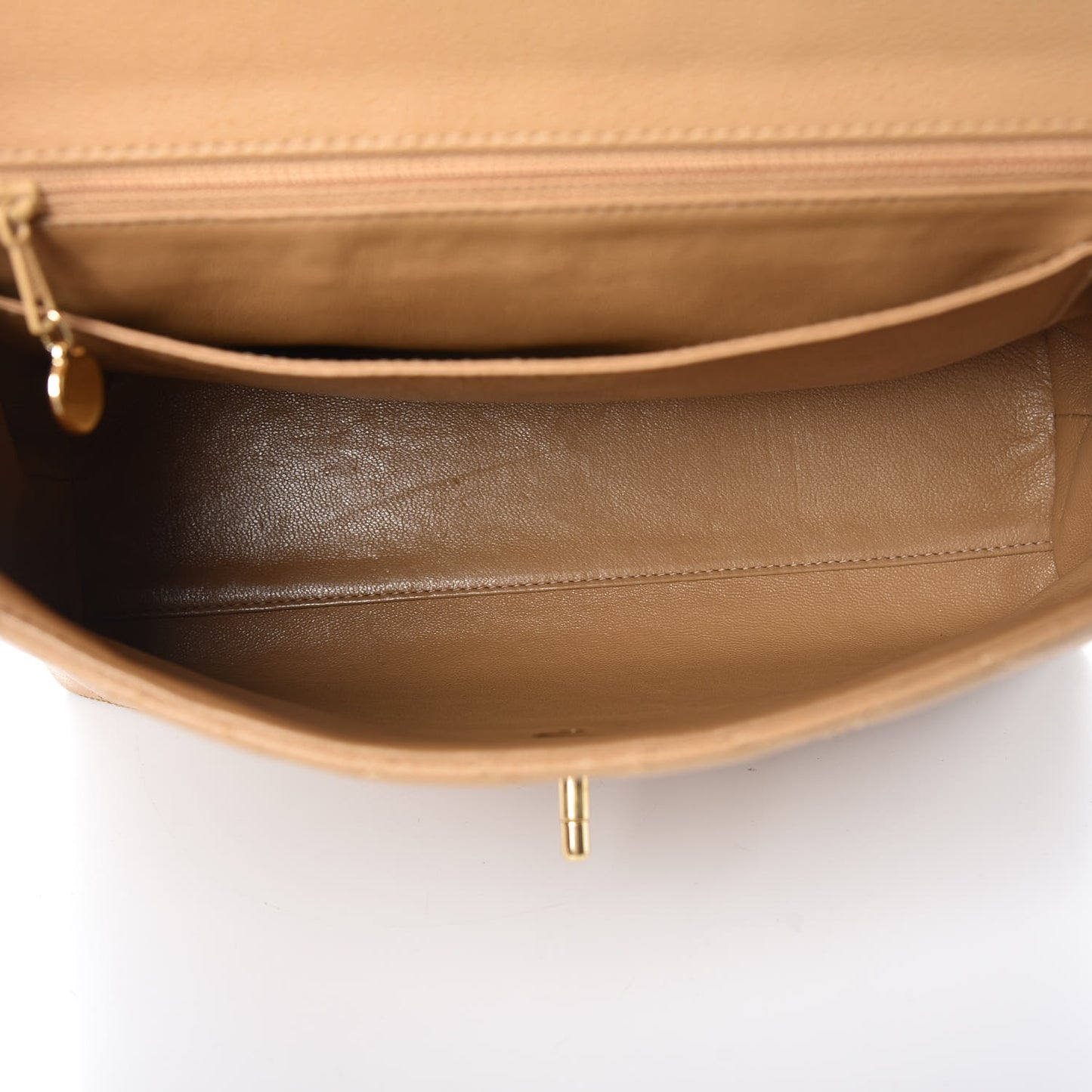 Caviar Quilted Jumbo Kelly Flap Beige