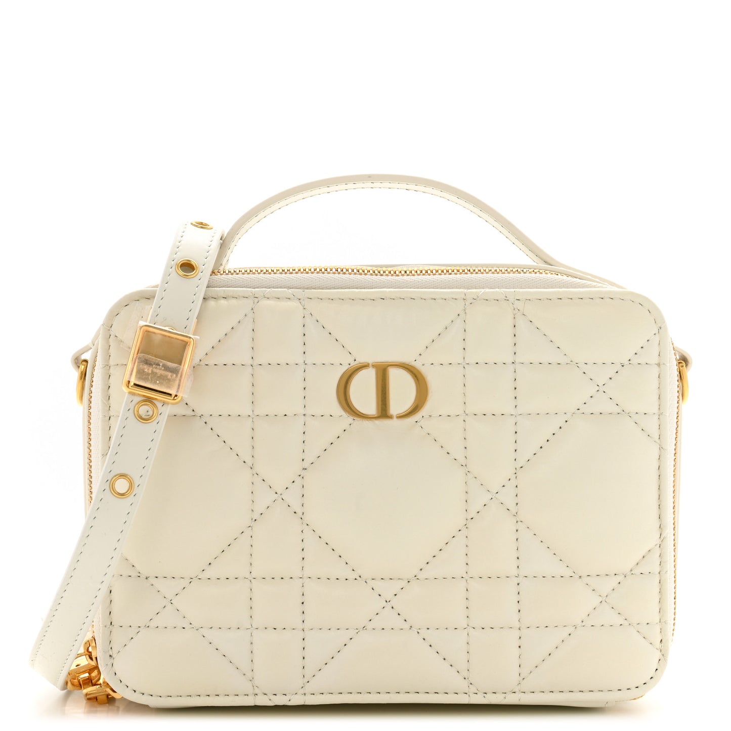 Calfskin Macrocannage Caro Box Bag Latte