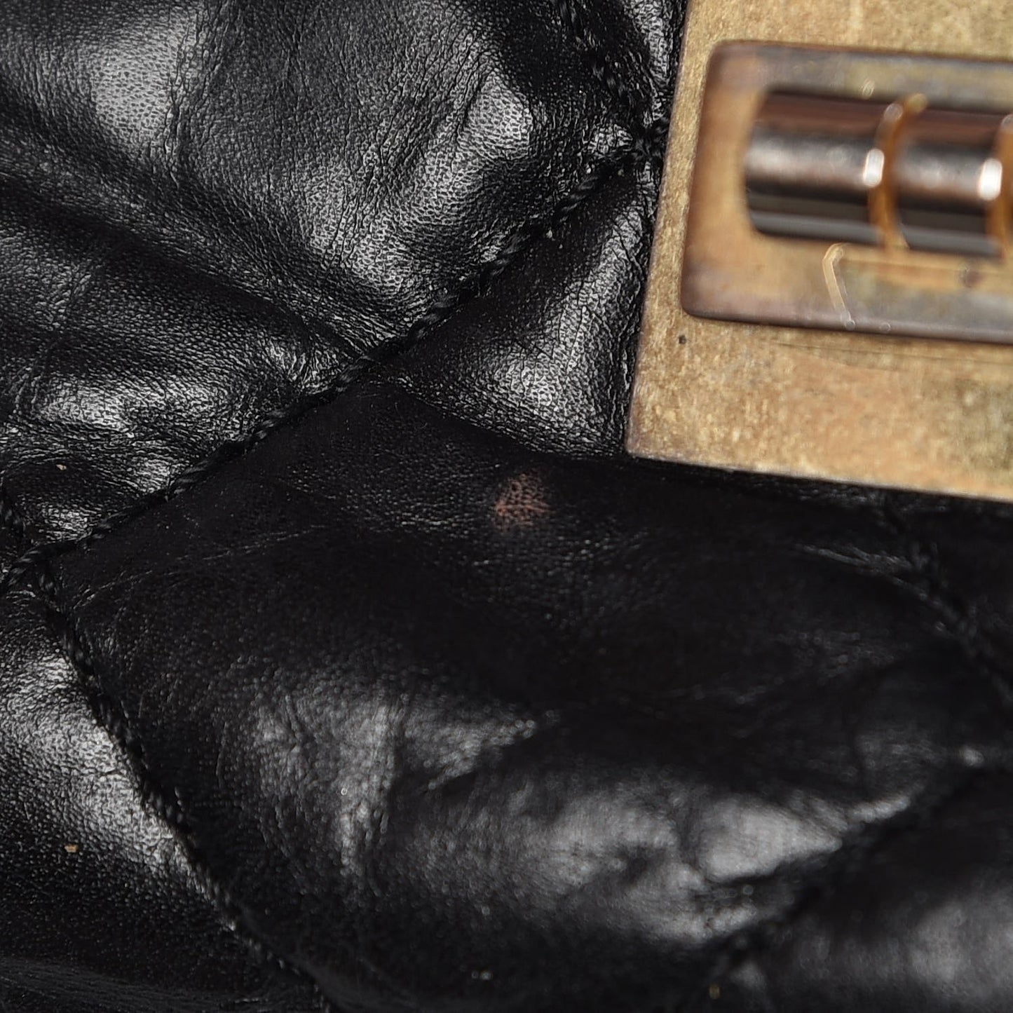 Aged Calfskin Quilted 2.55 Reissue 227 Flap Black