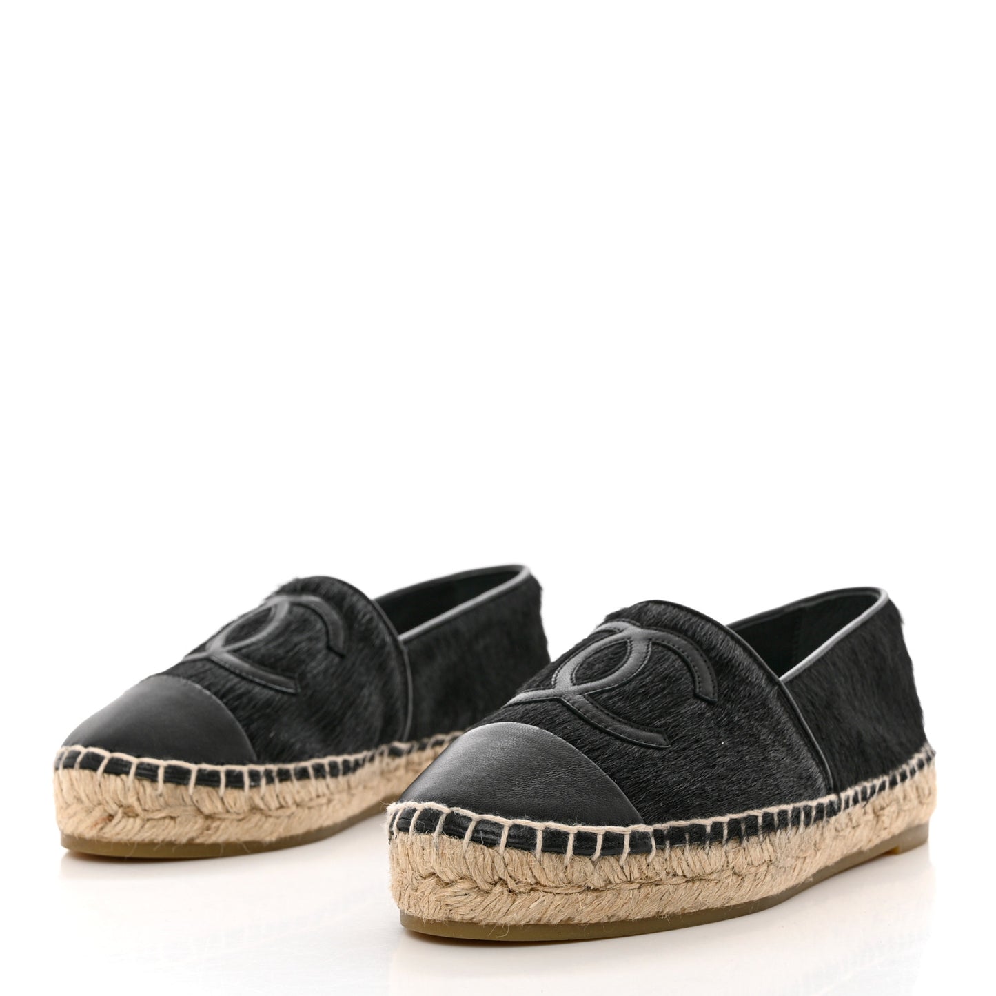 Calfskin Hair CC Espadrilles 35 Black