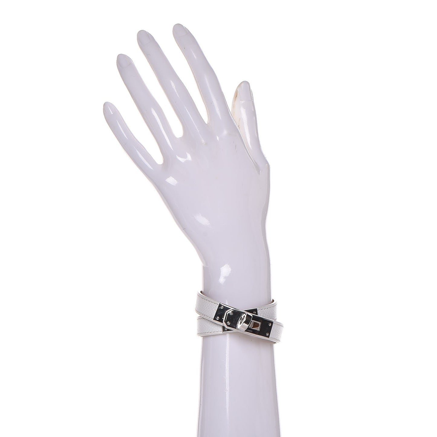 Epsom Kelly Double Tour Bracelet XS Blanc White