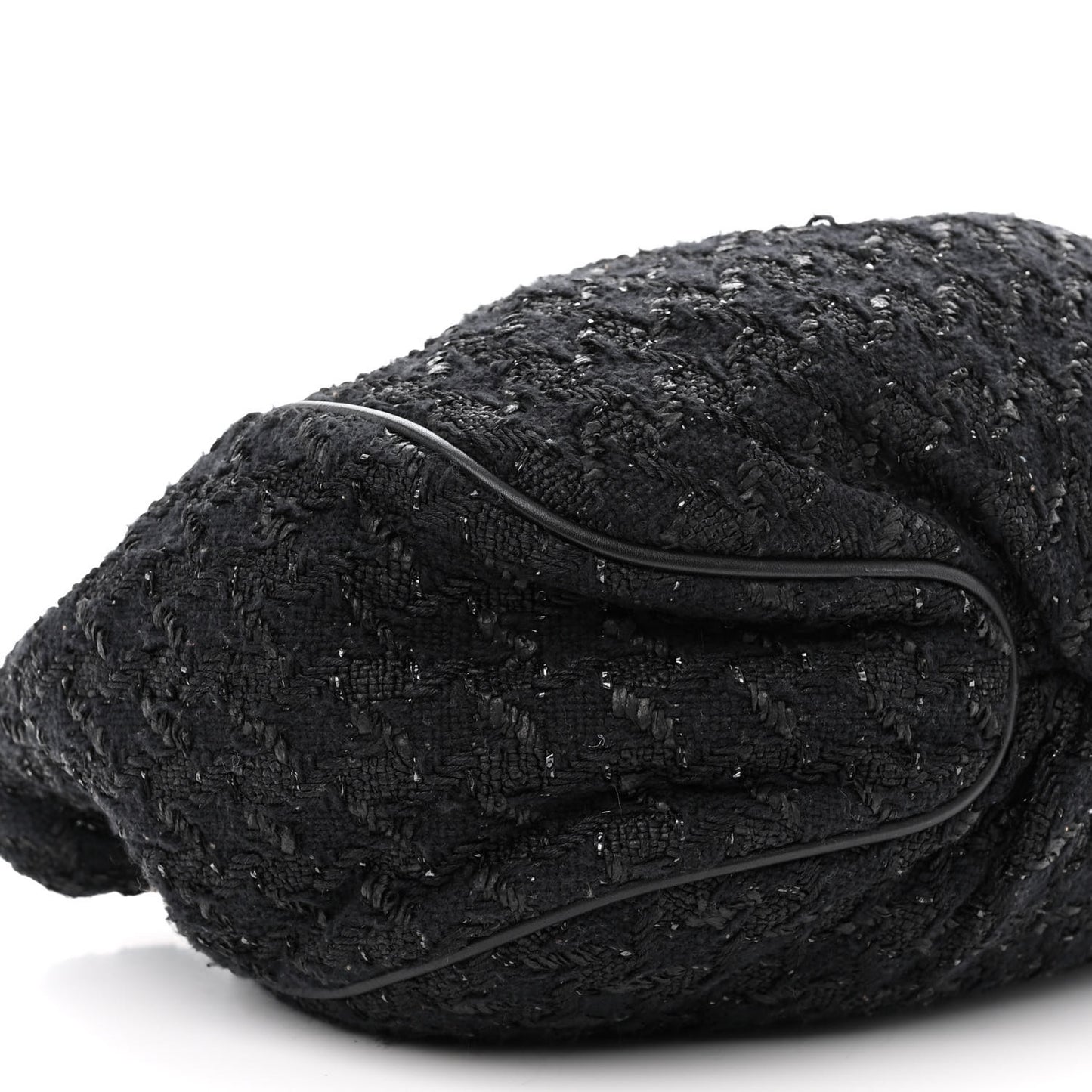 Tweed Boucle Knitting Bag Black