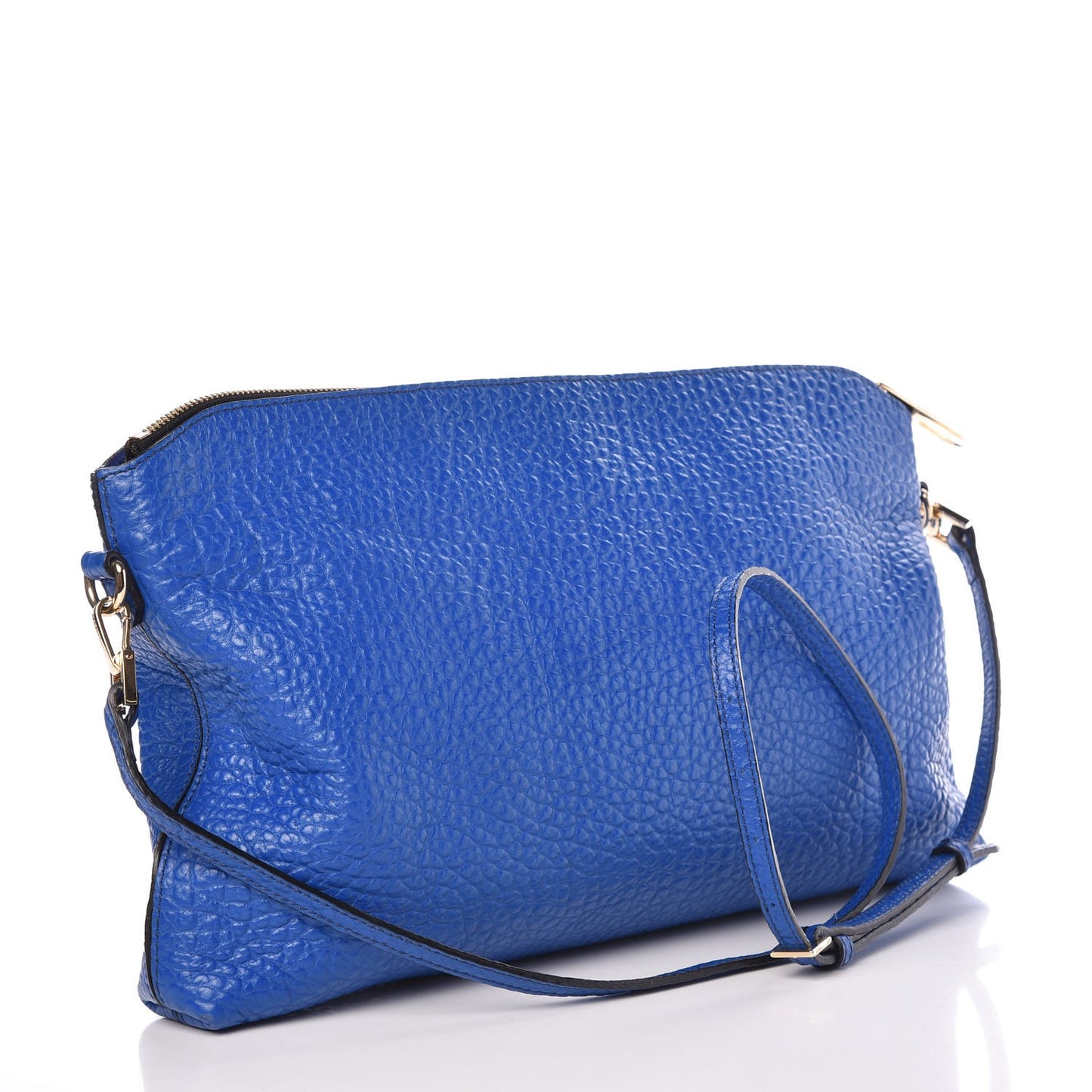 Signature Grain Calfskin Small Chichester Crossbody Clutch Bag Brilliant Blue