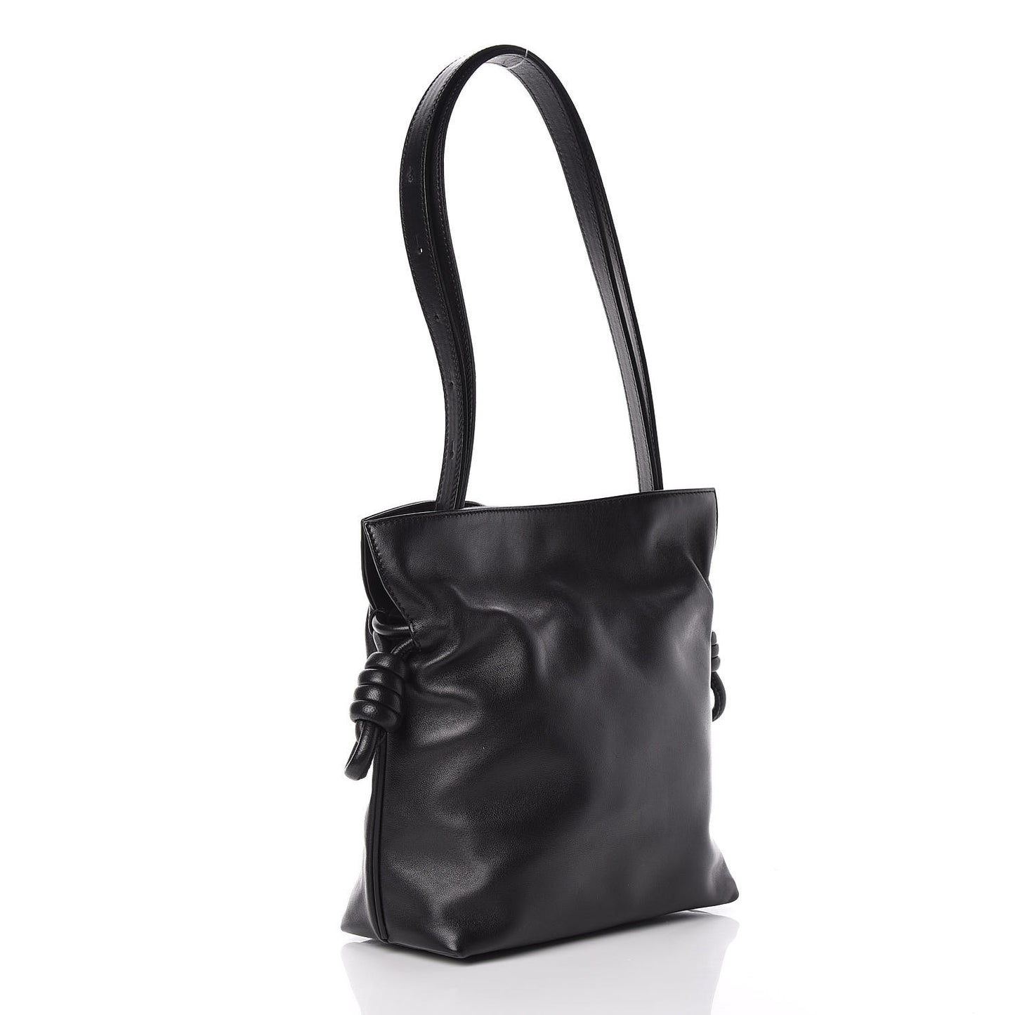 Calfskin Flamenco Knot Bag Black