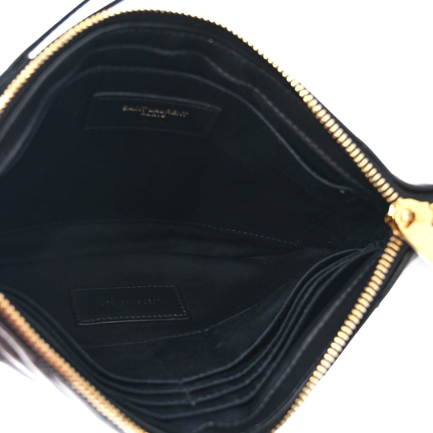 Saint Laurent Calfskin Matelasse Chevron Monogram A5 Wristlet Black 5 of 11