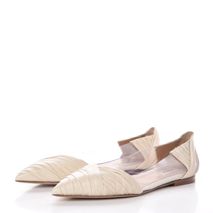 Valentino Garavani Ruched Lambskin B Drape Ballerina Flats 41 Nude 3 of 12
